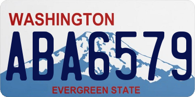 WA license plate ABA6579