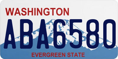WA license plate ABA6580