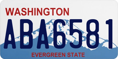 WA license plate ABA6581