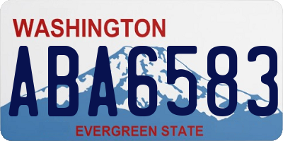 WA license plate ABA6583