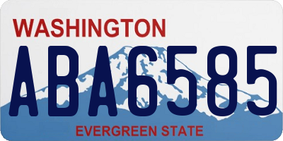 WA license plate ABA6585