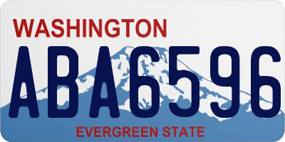 WA license plate ABA6596