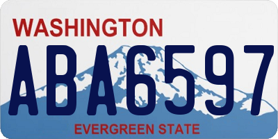 WA license plate ABA6597