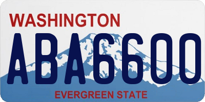WA license plate ABA6600