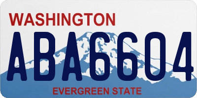 WA license plate ABA6604