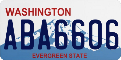 WA license plate ABA6606