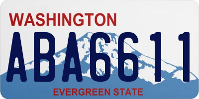 WA license plate ABA6611
