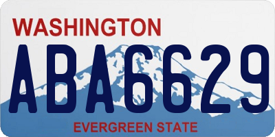 WA license plate ABA6629