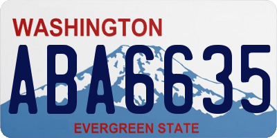 WA license plate ABA6635