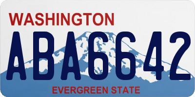 WA license plate ABA6642