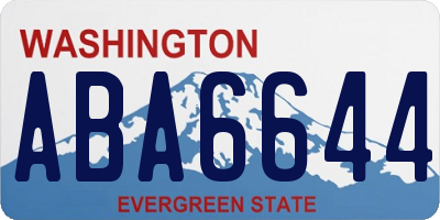 WA license plate ABA6644