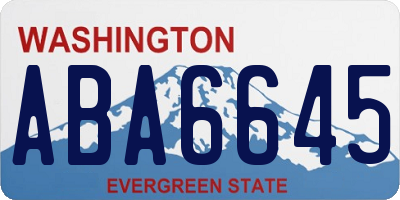 WA license plate ABA6645