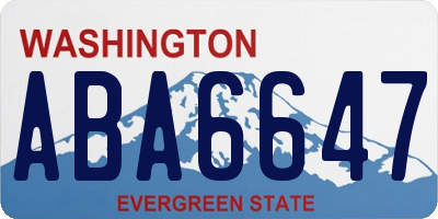 WA license plate ABA6647