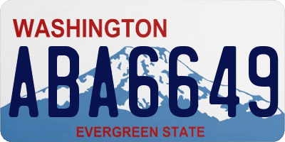 WA license plate ABA6649