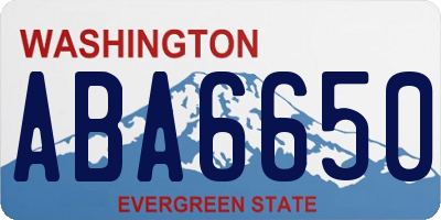 WA license plate ABA6650