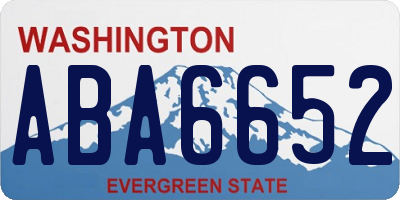 WA license plate ABA6652