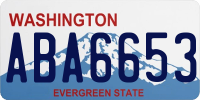 WA license plate ABA6653