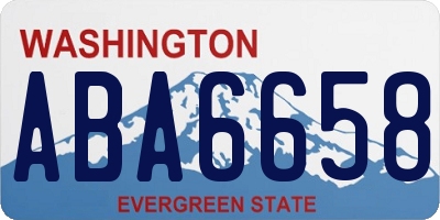 WA license plate ABA6658