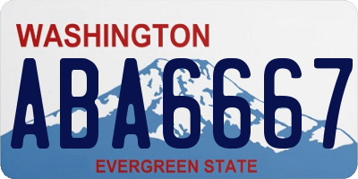 WA license plate ABA6667