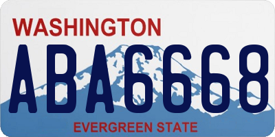 WA license plate ABA6668
