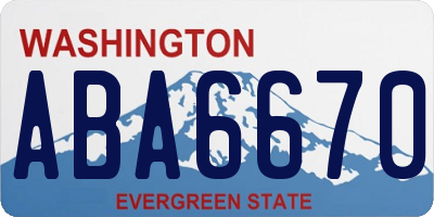WA license plate ABA6670
