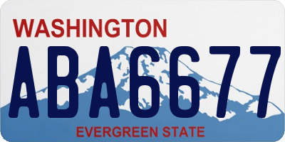 WA license plate ABA6677