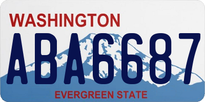 WA license plate ABA6687
