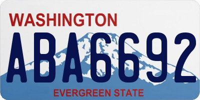 WA license plate ABA6692