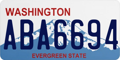 WA license plate ABA6694