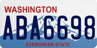 WA license plate ABA6698
