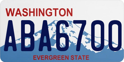 WA license plate ABA6700
