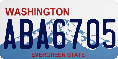 WA license plate ABA6705