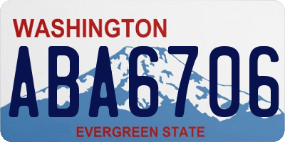 WA license plate ABA6706
