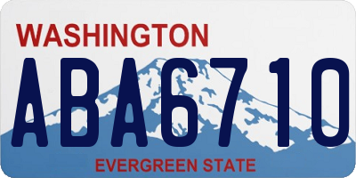WA license plate ABA6710