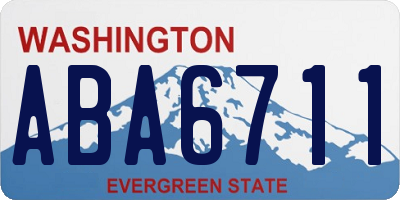 WA license plate ABA6711
