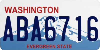 WA license plate ABA6716