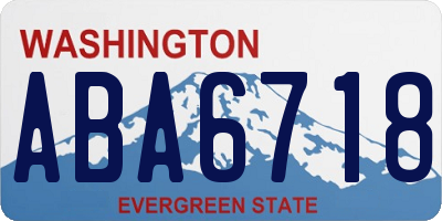 WA license plate ABA6718