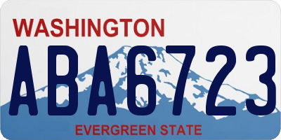 WA license plate ABA6723