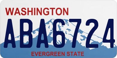WA license plate ABA6724