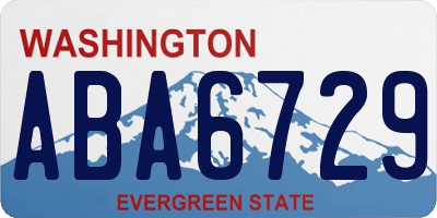 WA license plate ABA6729