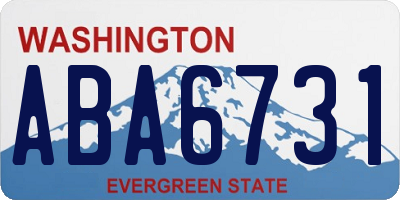 WA license plate ABA6731