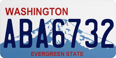 WA license plate ABA6732
