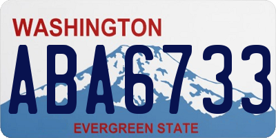 WA license plate ABA6733