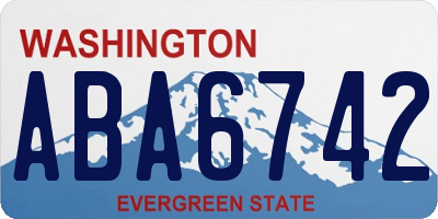 WA license plate ABA6742