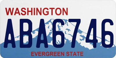 WA license plate ABA6746