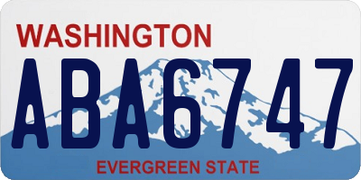 WA license plate ABA6747
