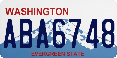 WA license plate ABA6748