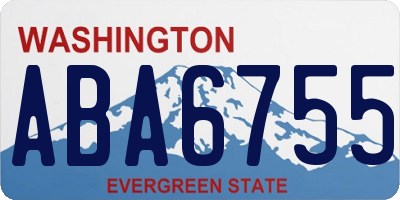 WA license plate ABA6755