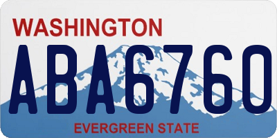 WA license plate ABA6760
