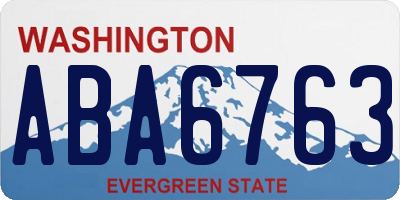 WA license plate ABA6763